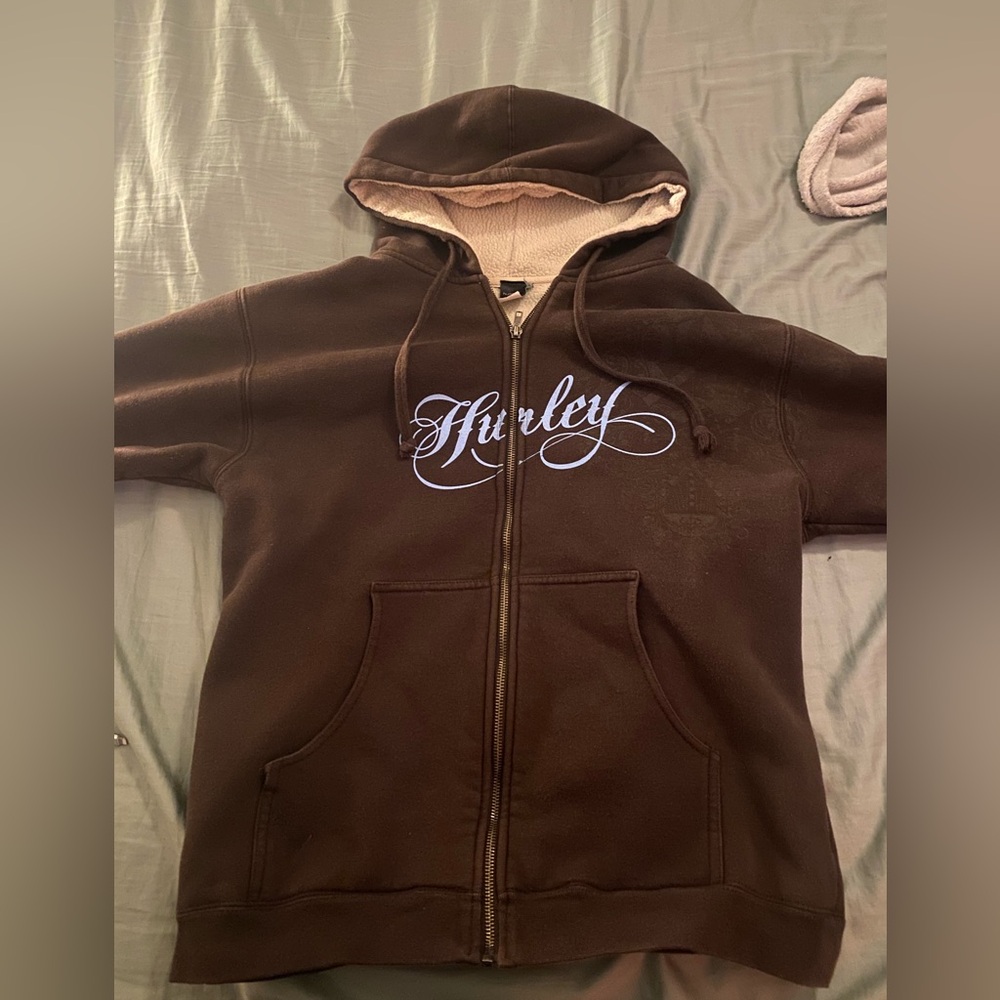 brown mens small hurley hoodie
